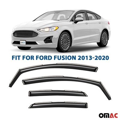 Clim Art Wind Deflectors for Ford Fusion 2013-2020 Shatterproof Dark Smoke 4 Pcs