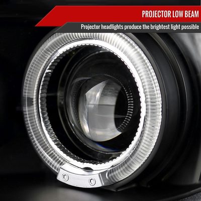 2005-2010 Scion tC Dual Halo Projector Headlights Matte Black/Clear Lens