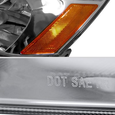 2003-2007 Honda Accord Factory Style Headlights w/Amber Reflector Chrome/Clear