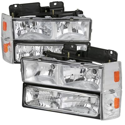 1988-1993 Chevy C/K Blazer/Tahoe/ Sierra/Yukon Headlights Lights Set Chrome