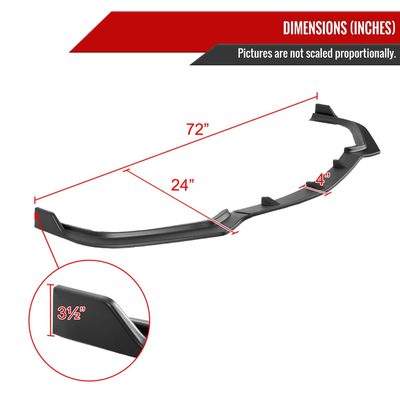 2018-2021 Acura TLX Matte Black 3Pcs Front Bumper Lip Splitter Kit