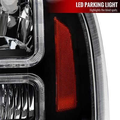 2005-2007 Ford F-250/350/450/550 Super Duty Dual LED Factory Headlights Black