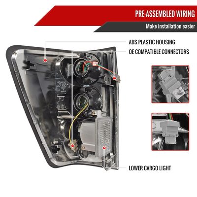 2004-2015 Nissan Titan LED Tail Lights Matte Black Housing/Clear Lens