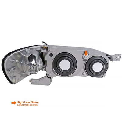 2001-2002 Toyota Corolla Factory Headlights w/Corner Lights Matt Black/Clear
