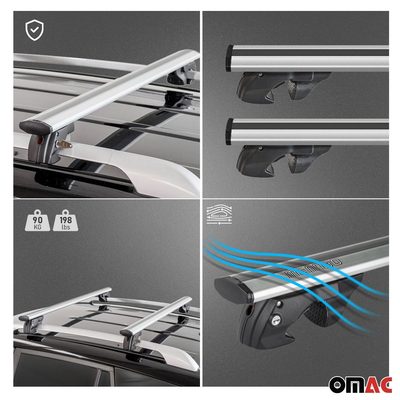 2025-2026 GMC Terrain Roof Rack Cross Bars Luggage Carrier Gray 2Pcs