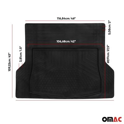 2021-2023 Peugeot 3008 Hybrid Universal Cargo Mat Liner Waterproof Rubber Black 1Pc