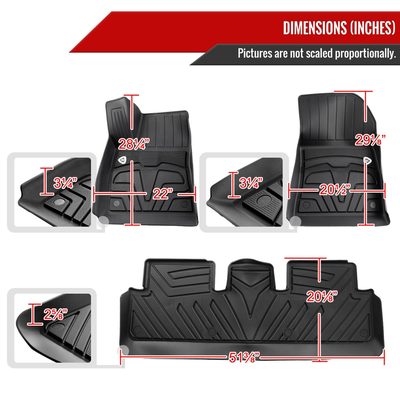 2017-2022 Tesla Model 3 All Weather TPE Floor Mats Liner 3Pcs