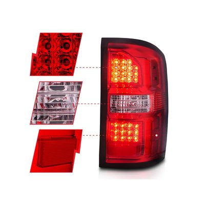 Anzo Red and Chrome LED Tail Lights 311399