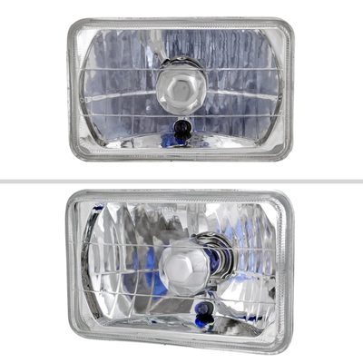 Universal 4"x6" H4 Crystal Headlights Chrome Housing/Glass Lens