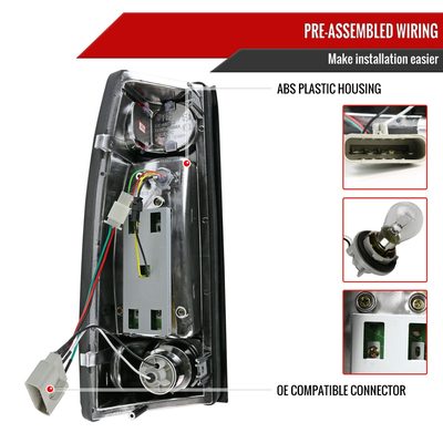 1988-2000 Chevy Silverado/Tahoe/Sierra/Jimmy/Yukon LED Tail Lights Chrome/Red