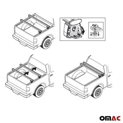 2009-2026 RAM 1500 2500 3500 Truck Bed Rack System Alu Pick Up Sliding Rack 4Pcs