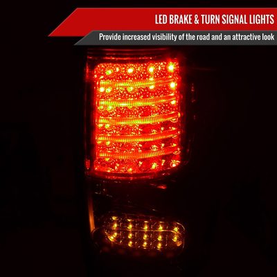 2007-2013 Toyota Tundra LED Tail Lights Chrome Housing/Smoke Lens