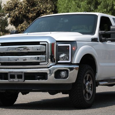 2011-2016 Ford F-250/350/450/550 Super Duty LED CBar Factory Headlights Black
