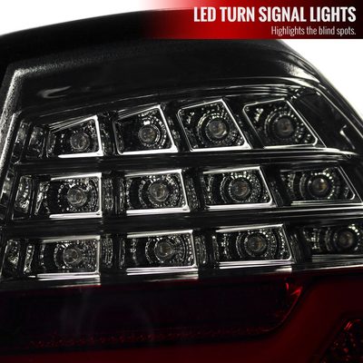 2006-2008 BMW E90 3 Series Sedan LED Tail Lights Chrome/Red Smoke Lens