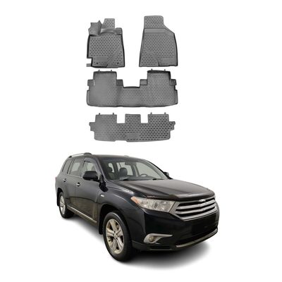 2008-2013 Toyota Highlander Floor Mats Liners Full Set All Weather Gray