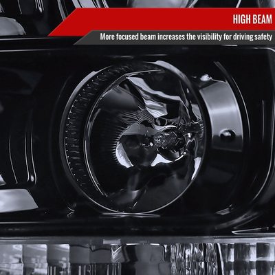 2011-2016 F-250/350/450/550 LED C-Bar Projector Headlights Glossy Black/Smoke