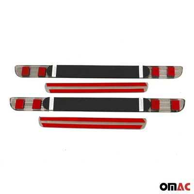 Ford Focus Fiesta Door Sill Scuff Plate Illuminated Sport Stainless Steel Silver 4 Pcs