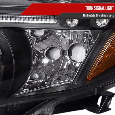 2009-2010 Toyota Corolla Dual Halo Projector Headlights Matte Black/Clear Lens