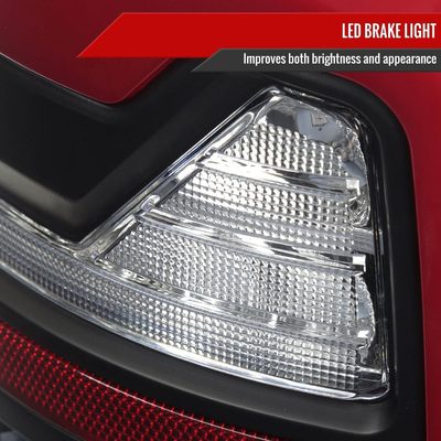 2002-2006 Dodge RAM 1500/2500/3500 Red LED Bar Tail Lights Matte Black/Clear