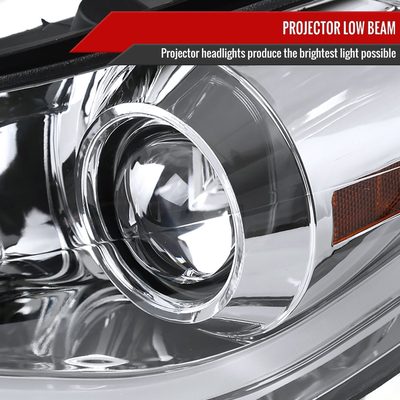 2011-2013 Hyundai Elantra LED Bar Projector Headlights Chrome/Clear Lens