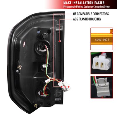 2009-2014 Ford F-150 White C-Bar LED Tail Lights Chrome Housing/Smoke Lens