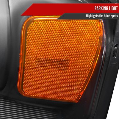 2004-2008 Ford F-150/ 06-2008 Lincoln Mark LT Headlights Amber Reflectors Black
