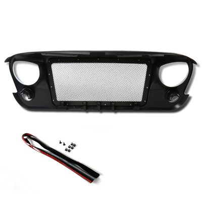 2007-2018 Jeep Wrangler Matte Black ABS Mesh Grille