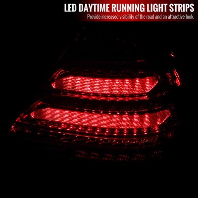 2001-2004 Mercedes Benz W203 C-Class Signal LED Tail Lights Chrome/Red Smoke