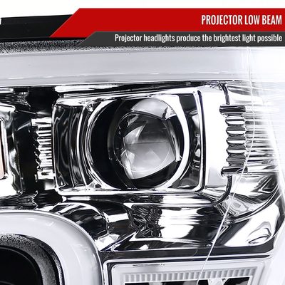 2015-2017 Ford F-150 LED Bar Projector Headlights Chrome Housing/Clear Lens