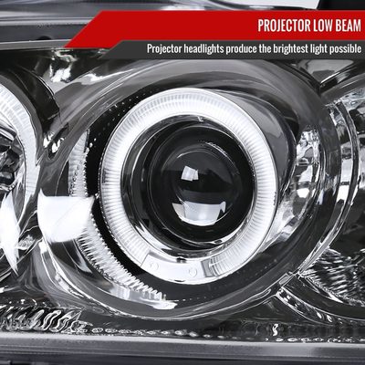 2004-2006 Nissan Sentra Dual Halo Projector Headlights Chrome/Clear Lens