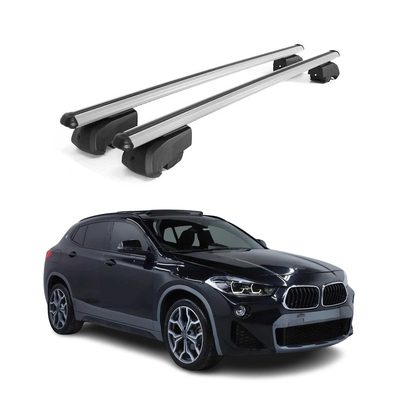 2018-2023 BMW X2 F39 Roof Rack Cross Bars Black Luggage Carrier 2 Pcs