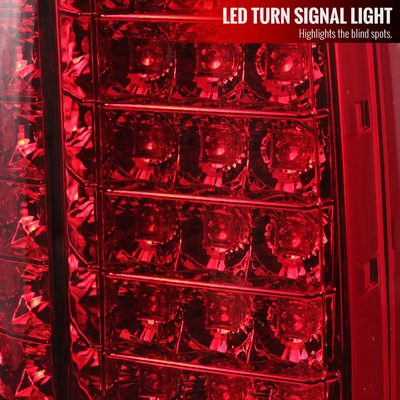 2014-2018 GMC Sierra 1500/2500HD/3500HD LED Tail Lights Chrome/Red Lens
