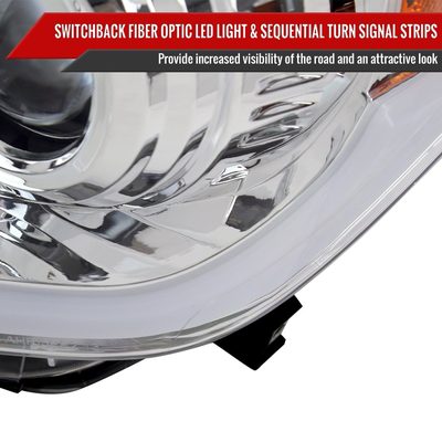 2014-2021 Toyota Tundra LED Turn Signal LED Bar Projector Headlights Chrome