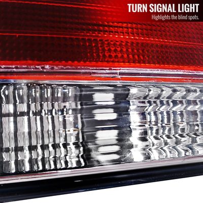 1997-2001 Honda Prelude Tail Lights Chrome Housing/Red Clear Lens
