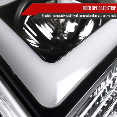 2007-2013 Chevy Avalanche/ 07-2014 Tahoe Suburban LED C-Bar Headlights -RS Black