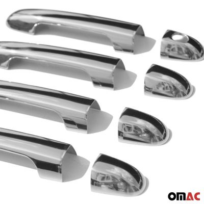 2007-2010 Hyundai Elantra Car Door Handle Cover Protector Silver 8Pcs Stainless Steel