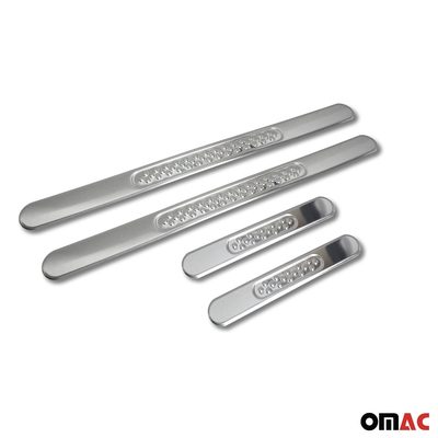 Dodge Nitro Door Sill Scuff Plate Scratch Protector Gloss Stainless Steel Silver 4 Pcs
