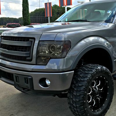 2009-2014 Ford F-150 LED Strip Projector Headlights Chrome/Smoke Lens