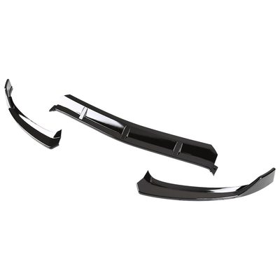 2015-2018 Mercedes Benz W205 C Class Glossy Black 3Pcs Bumper Lip Spoiler
