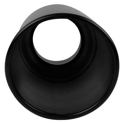 Universal 4" Inlet/6" Outlet Black Stainless Steel Bolt-On Angled Exhaust Tip
