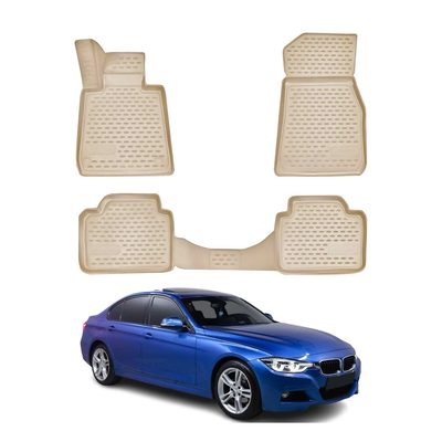 2014-2020 BMW 4 Series F32 F36 Coupe Floor Mats Liners Full Set All Weather Beige