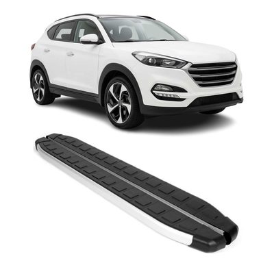 2016-2021 Hyundai Tucson Running Boards Side Steps Silver & Black