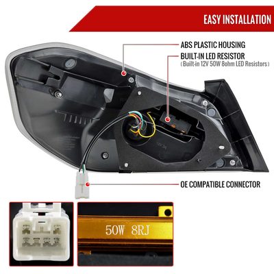 For Subaru WRX STi 015-2021 LED Tail Light Sequential Turn Signal Matte Black Clear Brake Reverse