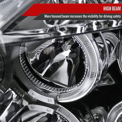 2006-2011 Mitsubishi Eclipse Dual Halo Projector Headlights Chrome/Clear Lens