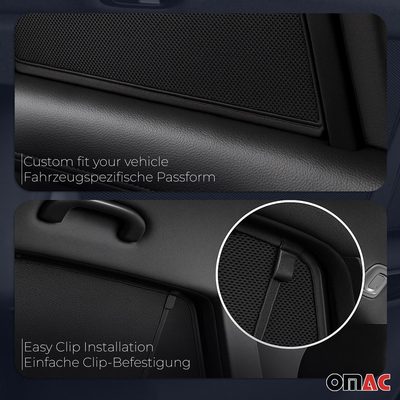 2007-2016 Volvo S80 Side Rear Window Curtain Mesh Black 2Pcs