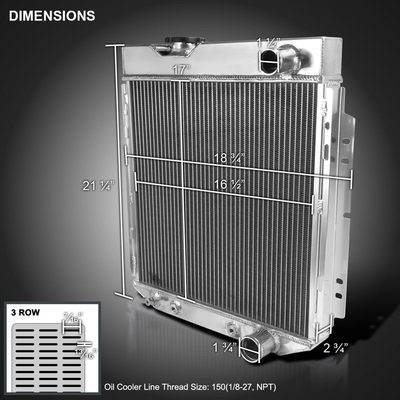 1964-1966 Ford Mustang Shelby V8 L6 Aluminum 3-Row Radiator