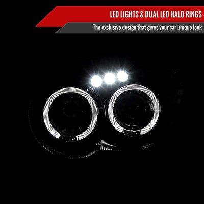 2004-2005 Subaru Impreza WRX/STI Outback Dual Halo Projector Headlights Smoke