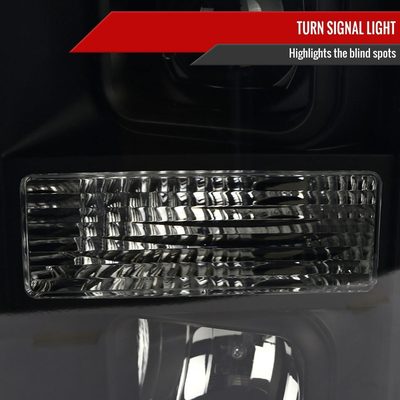 2008-2010 Ford F-250 F-350 F-450 LED C-Bar Projector Headlight Black/Smoke