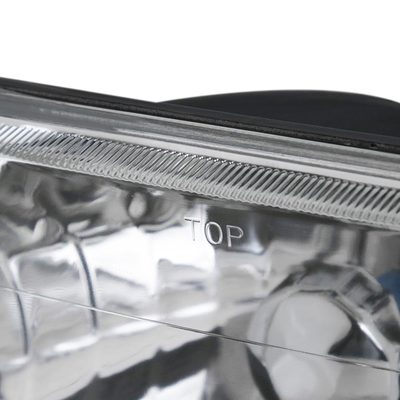 Universal 7"x6" H4 Crystal Headlights Chrome Housing/Glass Lens