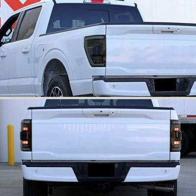 For Ford F-150 2021-2023 Ful LED Tail Light Black Housing Smoked Lens
